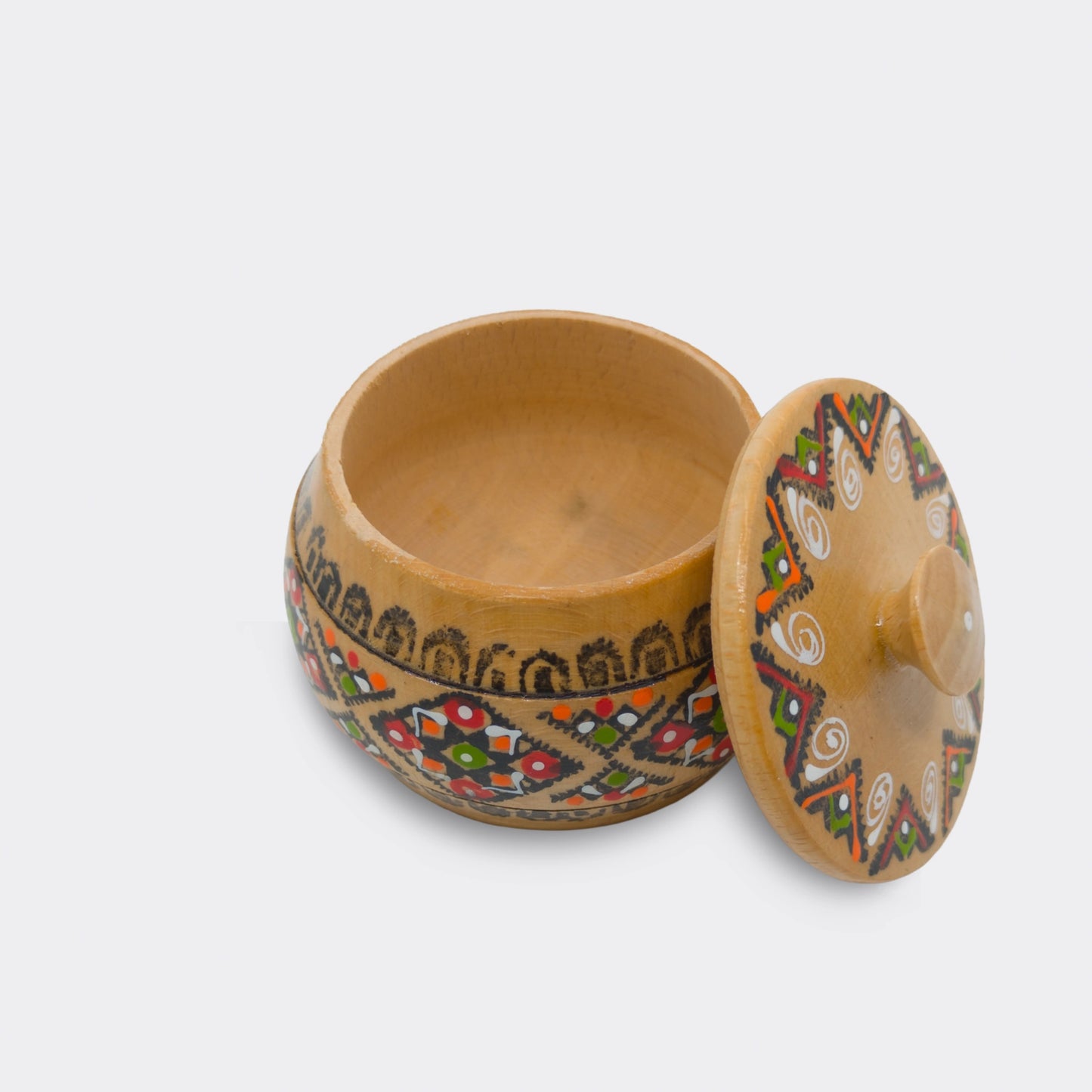 Boîte décorative en bois peint, fabrication d’atelier, modèle 3.