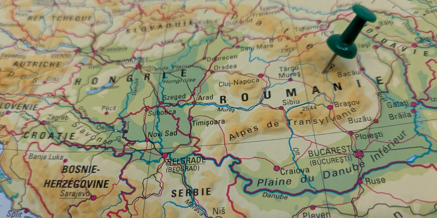 Carte de la Roumanie dans la région de Transylvanie