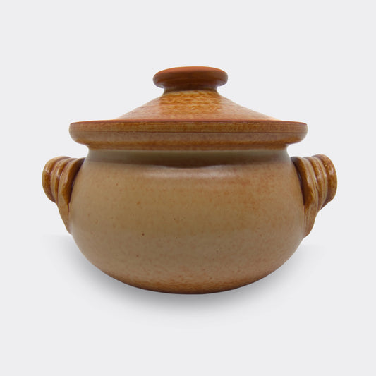 Cocotte en terre cuite 4 litres fabriquée artisanalement à Corund en Transylvanie, poterie culinaire pour cuisson au four.