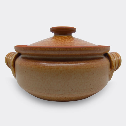 Cocotte en terre cuite 5 litres fabriquée artisanalement à Corund en Transylvanie, poterie culinaire pour cuisson au four.
