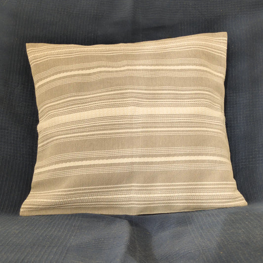 Housse de coussin en coton tissé, à la main, rayures blanches et grises